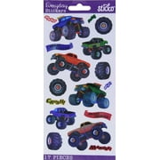 Sticko Classic Big Trucks Multicolor Solid Stickers, 17 Pieces Arts and Craft