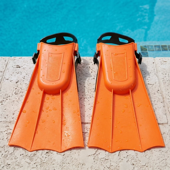 CTIRCHIU 1Pair Orange Dive Flippers for Swimming Versatile and Tear Resistant Swimming Equipment