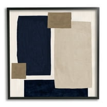 Stupell Industries Tan Overlapping Squares Abstract Painting Black Framed Art Print Wall Art, 17 x 17