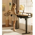 thumbnail image 2 of Electric Standing Desk with Drawers & Keyboard Tray, 55 Inch Height Adjustable Desk with Power Outlets & LED Lights, Sit Stand Table with Monitor Stand for Home, Office, Rustic Brown, 2 of 9
