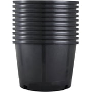 kimllier Short 5 Gallon Premium Nursery Plastic Planter Flower Herb Vegetable Garden Grow Pots with Drainage Holes for Outdoor and Indoor Use, Black, 10 Pack