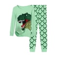 thumbnail image 6 of KPOPLK Baby Boys Girls Pajama Set 6M-7T Kids Cute Toddler Snug fit Pattern Design Pjs Cotton Sleepwear(Green&2,3-4 Years), 6 of 6