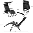 thumbnail image 5 of Devoko Patio Zero Gravity Chair Outdoor Folding Recliner Lounge Chair with Attachable Sunshade Canopy and Holder, Black, 5 of 7