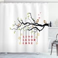 thumbnail image 1 of Ambesonne Live Laugh Love Shower Curtain, Couple of Birds, 69"Wx75"L, Multicolor, 1 of 3