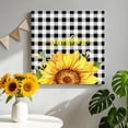 thumbnail image 3 of Sunshine Watercolor Canvas Wall Art for Living Room, Sunflowers Bees Black Plaid Farmhouse Poster Print Painting for Bedroom Office Home Decoration Wall Pictures Prepare To Hang 12"x12", 3 of 9