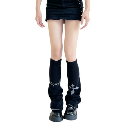 

Sunisery Women s Leg Warmer Girls Warm Cross Knee High Winter Knit Crochet Legging Boot Socks