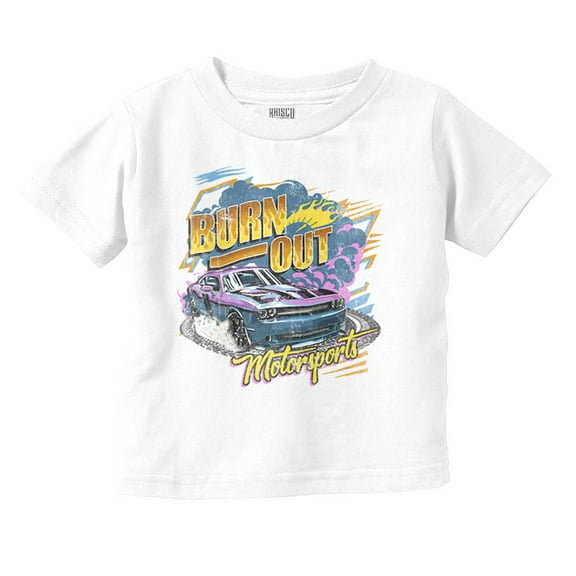 Burn Out Motorsports Racecar Donuts Toddler Boy Girl T Shirt Infant Toddler Brisco Brands 12M