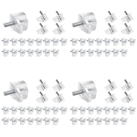 80 Pieces 3 mm Shelf Pins Clear Support Pegs Cabinet Shelf Pegs Clips Shelf Support Holder Pegs for Kitchen Furniture