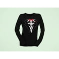 thumbnail image 4 of Old Glory Womens Tuxedo Skeleton Costume Long Sleeve Graphic T Shirt, 4 of 6