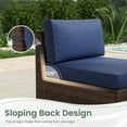 thumbnail image 4 of Poteban 8 Pieces Outdoor Patio Furniture Set with 44" Fire Pit Table, Brown Wicker Rattan Sectional Sofa with Cushions and Glass Coffee Table for Backyard Garden, Navy Blue, 4 of 12