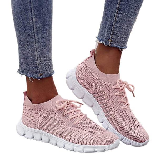 Zapatos Mujer Planos Deporte Malla Con Cordones Transpirable Antideslizante Cómodo