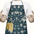 thumbnail image 2 of Pioneer Flower Floral Print Pattern Apron-Garden Aprons for Women with Pockets-Cotton Linen Waterproof Kitchen Cooking Gardening Aprons Adjustable for Kitchen,Cooking,BBQ and Salon 33x27 Inch, 2 of 7