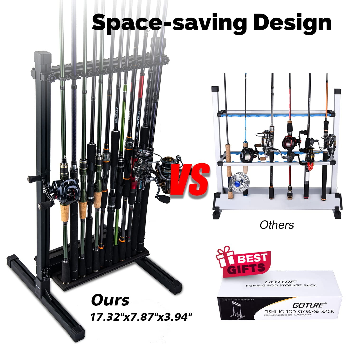 Goture Fishing Rod Holders 16-Rod Rack Vertical Rod Holder Wall Mount  Modular For Garage Fishing Pole Display Stand Fixed Frame - AliExpress