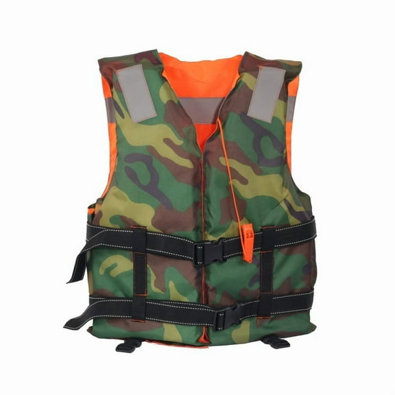 2025 Two-way wear adult camouflage life jacket for swimming, rafting, flood prevention, fishing, life jacket, flood relief, one size fits all