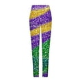 thumbnail image 5 of lcziwo Women's High Waisted Tummy Control Workout Leggings Mardi Gras Glitter Print Legging Pants Gym Slim Fit Tight Yoga Pants Multicolor M, Lightning Sale, 5 of 6