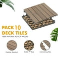 thumbnail image 3 of IULULU Nature Wood 12'' x 12'' Interlocking Deck Tiles 27 Sq ft Coverage Area, for Outdoor 27 Piece, 3 of 8