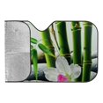 thumbnail image 4 of Awypu Flowers, Rocks, Bamboo Windshield Sun Shade for Vehicle SUV Truck Protector 51.18*27.59 in, 4 of 7