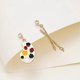 thumbnail image 3 of 1 Pair of Women Drop Earrings Artist Paint Palette Paint Brush Earrings Funny Dangle Earrings, 3 of 3