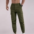 thumbnail image 5 of COSFO Green Tactical Pants for Men Full Carpenter Taper Workwear Comfort Waist Solid Belt Mens Casual Pants, 5 of 6