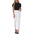 thumbnail image 2 of INSPIRE CHIC Women's Mock Neck Short Sleeve Button Down Bodysuit Tops XS Black, 2 of 6