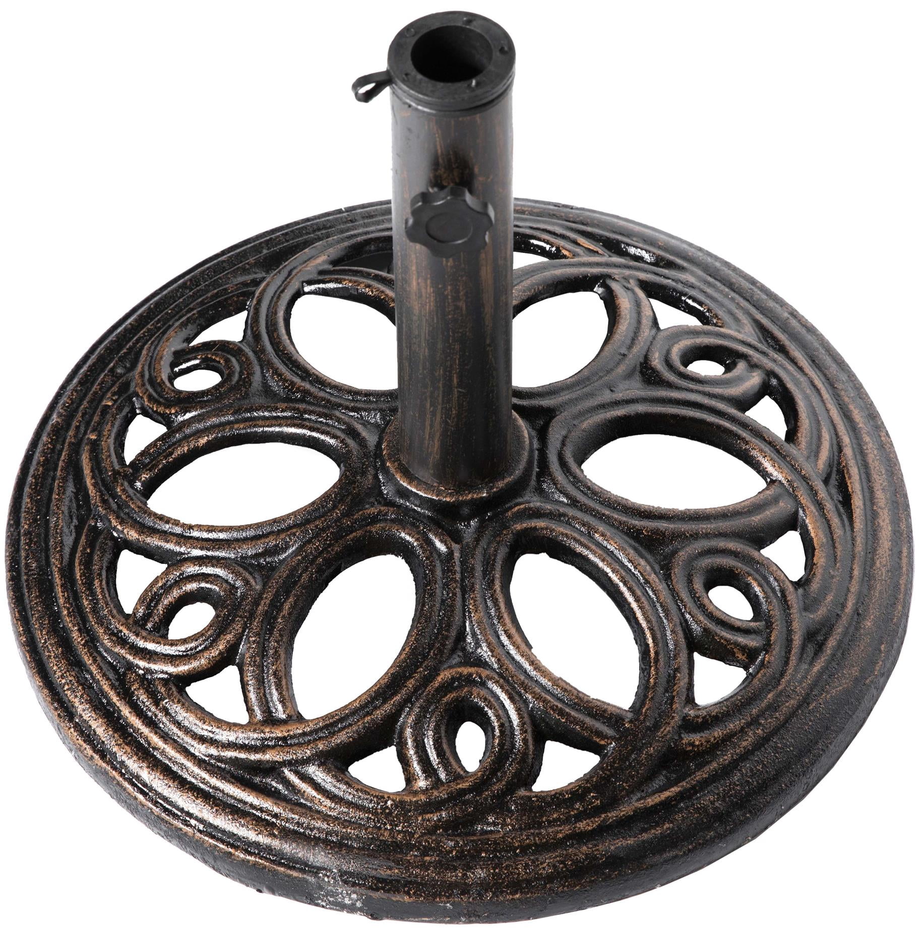 Decorative Cast Iron Patio Umbrella Base 24 Lbs Round Walmart Com Walmart Com