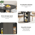 thumbnail image 4 of Fluted 31.5" Round Dining Table for 2-4, Modern Kitchen Table with 2-Tier Storage Shelf for Small Space, Black, 4 of 8