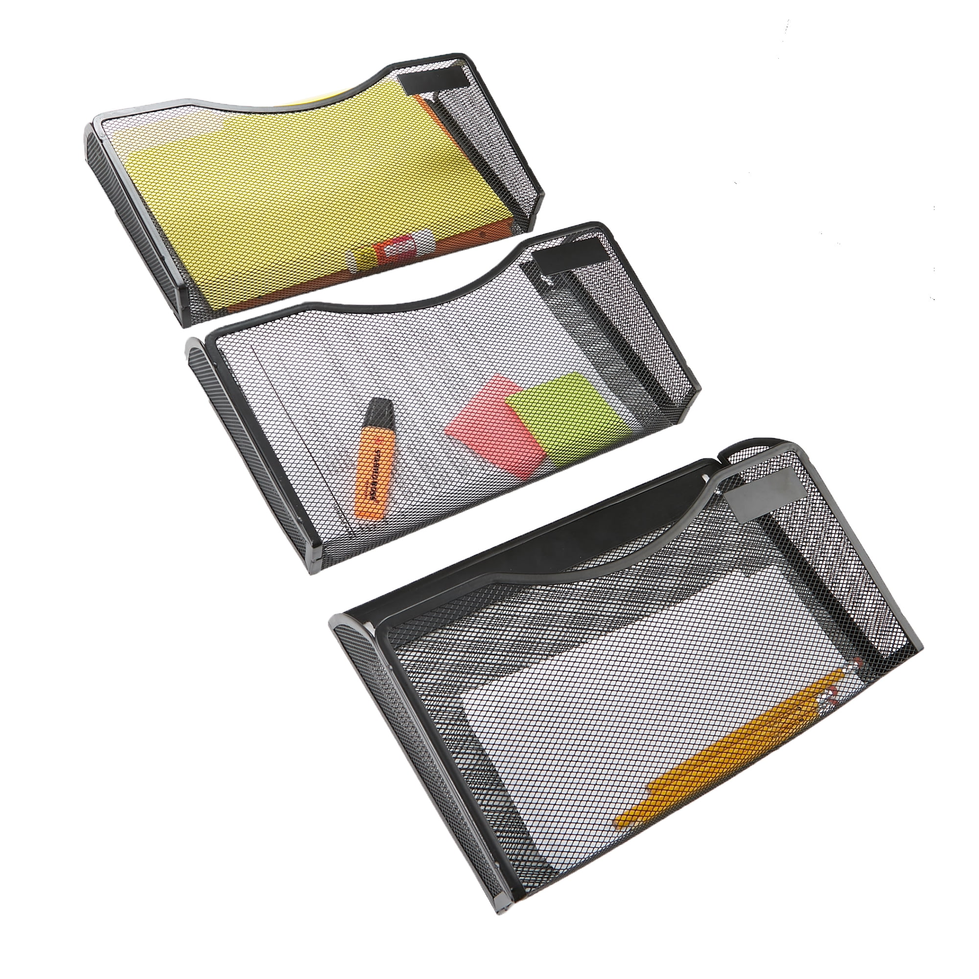 Mind Reader Mesh Wall Mounted Office Supply, Document, Folder Organizer