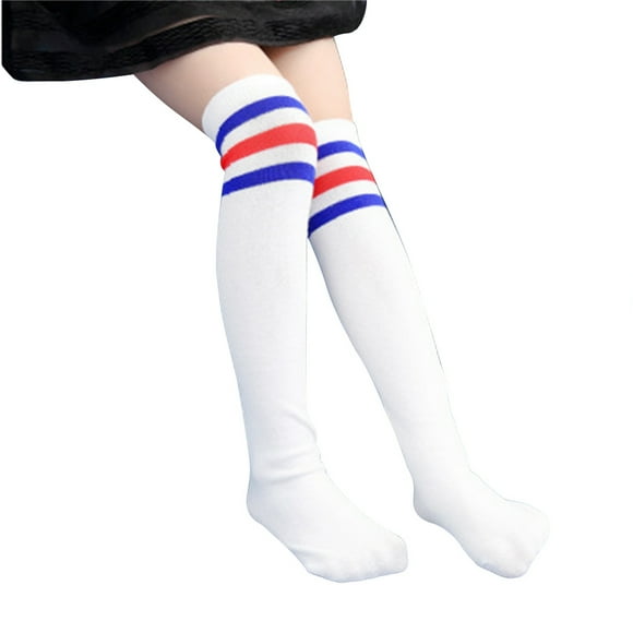 Sonducket Calcetines de tubo medio Transpirable Algodón puro Buena retención de calor Medias Diseño de rayas Absorbente de sudor para niños Medias tipo 18 Sonducket AP009517-18