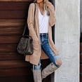 thumbnail image 2 of Ediodpoh Knit Womens Cardigan with Pocket Fashion Loose Knit Sweater Sweater Coat for Women Khaki XL, 2 of 4
