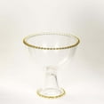 thumbnail image 5 of Efavormart Clear Compote Pedestal Bowl Glass Flower Vase With Gold Beaded Rim, Round Footed Candy Trifle Bowl Dessert Display Stand - 8", 5 of 5