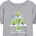 thumbnail image 3 of Peanuts - Christmas - Merry Christmas Triangle Tree Stamps - Juniors Ideal Flowy Muscle T-Shirt, 3 of 5