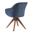 thumbnail image 3 of Art Leon Mid Century Accent Chair Fabric Swivel Beech Wood Legs, Blue, 3 of 4