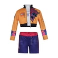 thumbnail image 2 of Zydvens Halloween Anime Cosplay Costume - Orange Purple Sleeveless Top Crop Jacket and Shorts 3-Piece Set - Concert Tour Stage Performance Outfit & Halloween Cosplay Dress Up, 2 of 7