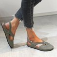 thumbnail image 2 of GUANGHONG Ladies Summer Fashion Solid Color Hollow and Breathable Toe Cap Flat Sandals, 2 of 2