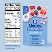 (3 pack) Gerber Stage 3 Baby Snacks, Yogurt Melts, Mixed Berries, 1 oz