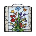 thumbnail image 2 of Stained-glass Blooms Printed Zipper Binder with Handle&Shoulder Strap 2 inch 3 Ring 500+300 Sheet Capacity File Folder Organizer, 2 of 8