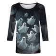 thumbnail image 4 of Halloween Shirts for Women, 3/4 Sleeve Fall Tops, Funny Witch Graphic Crew Neck Tee, Halloween Party Costume Perfect Gifts, 4 of 5
