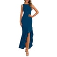 thumbnail image 1 of Vestido largo PRETTYGARDEN para mujer, sin mangas, con volantes, diseño de sirena, 1 of 8