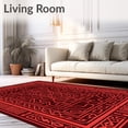 thumbnail image 2 of ODIKA 6' x 9' Machine Washable Non-Slip Area Rug, Geometric Border High Traffic Rug, Red, 709594, 2 of 7
