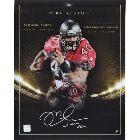 Mike Alstott Tampa Bay Buccaneers Autographed 16" x 20" Golden Years Photograph - Fanatics Authentic Certified