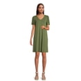 thumbnail image 3 of Time and Tru Women's Flutter Sleeve Swing Dress, 3 of 5