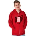 thumbnail image 5 of Ohio Pride OH Shaped Outline State Zip Up Hoodie Men's Women's Brisco Brands S, 5 of 6