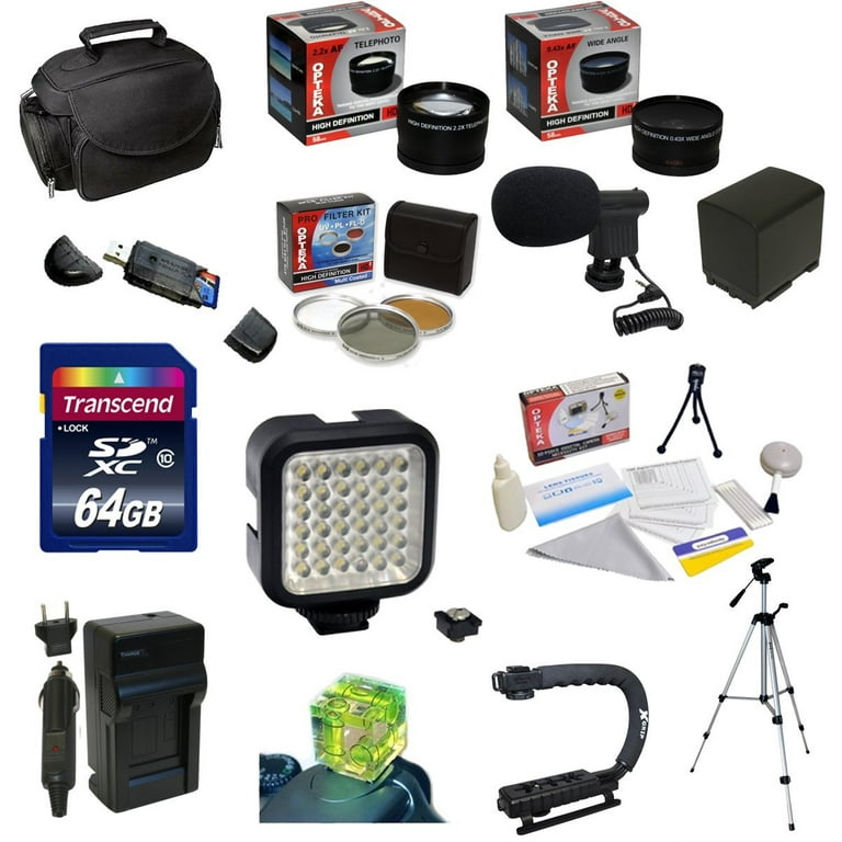 Ultimate Accessory Kit for Canon Vixia HF G10 HF G20 HF G30 HF S20 HF S21 HF S30 HF S200 with 32GB Memory 3 Piece Filter, BP-819 Battery, Charger, Tripod, X-GRIP,