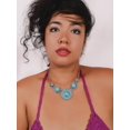 thumbnail image 2 of Bohemian Retro Sunflower Created Turquoise Necklace Choker, Ethnic Chunky Style, Gift Jewelry for Women, 2 of 7