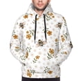 thumbnail image 4 of KLL Bees And Flowers Print Mens Hoodie Long Sleeve Casual Pullover Hooded Sweatshirt Fashion Drawstring Hoodies with Pocket-X-Large, 4 of 6