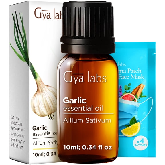 Gya Labs Garlic Essential Oil for Diffuser - 0.34 fl oz - Garlic Oil for Skin, Hair, Candle Making Scent