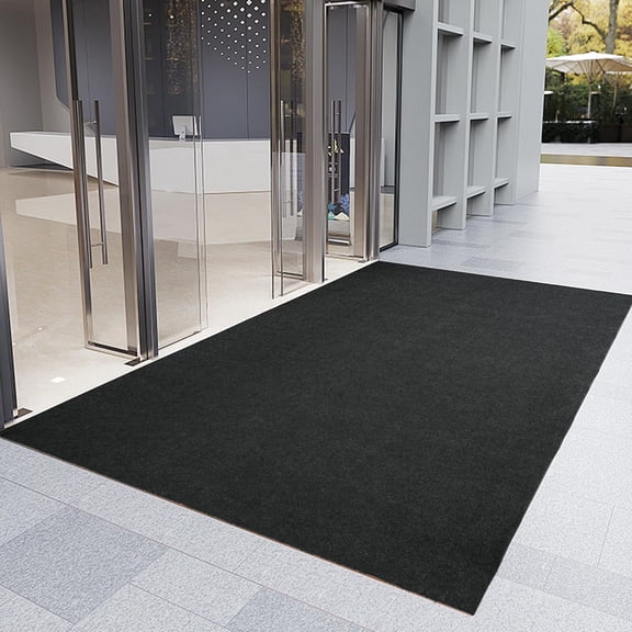 4' x 10' Runner Rugs for Hallway Commercial Black Carpet Runner with Non-Slip TPE Backing Area Rugs Indoor Outdoor Floor Mat for Hallway Kitchen Balcony Dining Room