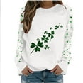 thumbnail image 2 of BRGZLK Women's St Patricks Day Tops Printed Fashionable Loose Casual Long Sleeved Top Regular Long Sleeve Sweatshirt White XXL, 2 of 5
