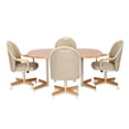 thumbnail image 4 of Caster Chair Company 5-Piece 42x[42/60] Caster Dining Set Wood Edge Laminate Table Top & Wheat Chairs, 4 of 15