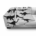 thumbnail image 3 of Dinosaur Soft Flannel Fleece Throw Blanket, Prehistoric Skeleton Bone Black Silhouettes of Different Wild Dinosaurs, Cozy Plush for Indoor and Outdoor Use, 60" x 80", Black White, by Ambesonne, 3 of 6